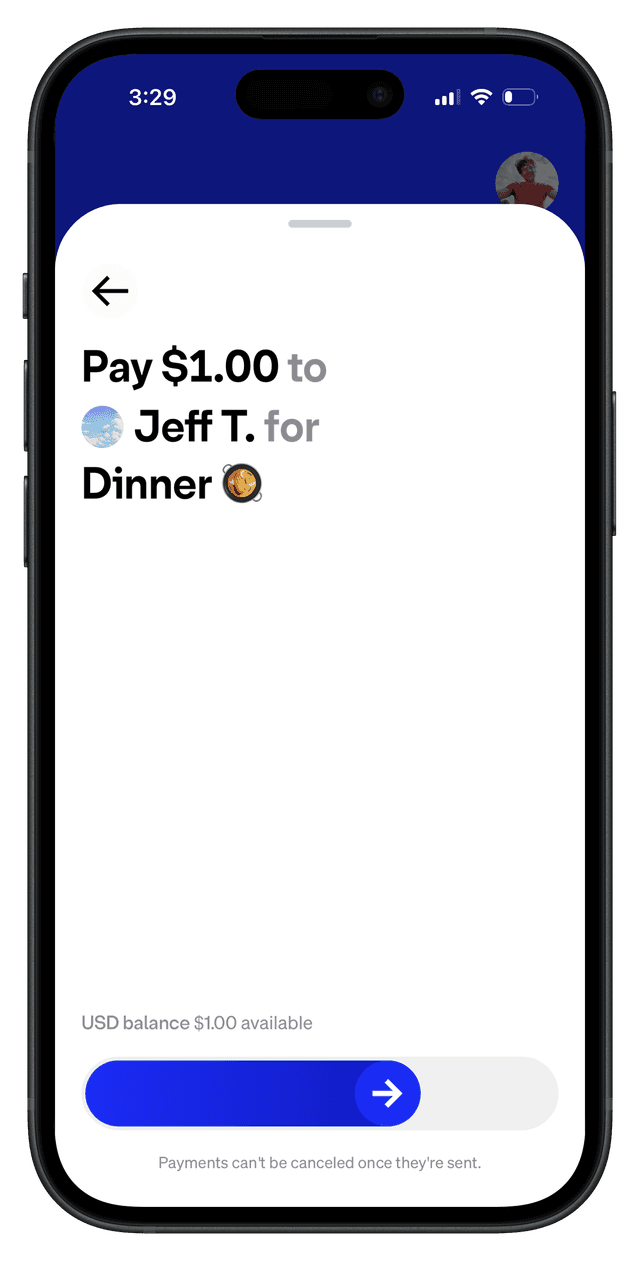 Taffi payment screen